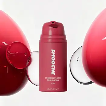 Fondotinta Smooche che cambia colore SPF15 30ml Lunga durata, leggero, si adatta al tono naturale della pelle per un look leggero e naturale