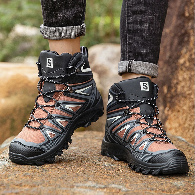 

New Men Outdoor Ankle Boots Male Outdoor Sneakers Anti-slip Hiking Shoes Sport Walking Casual Flat Autumn Winter Big Size 47 48