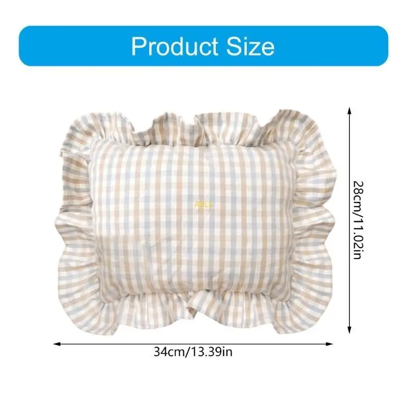 안전하고 편안한 수면을 제공하는 양면 사용  베개 체크 무늬/인쇄 된 등받이 쿠션 머리 받침 패드 28x34cm