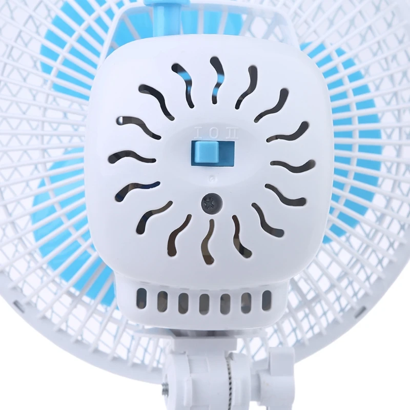 

220V Quiet 2-Speed 9.4-inch Oscillating Table Fan Clip On Shaking for Head Fan with Safety Grill