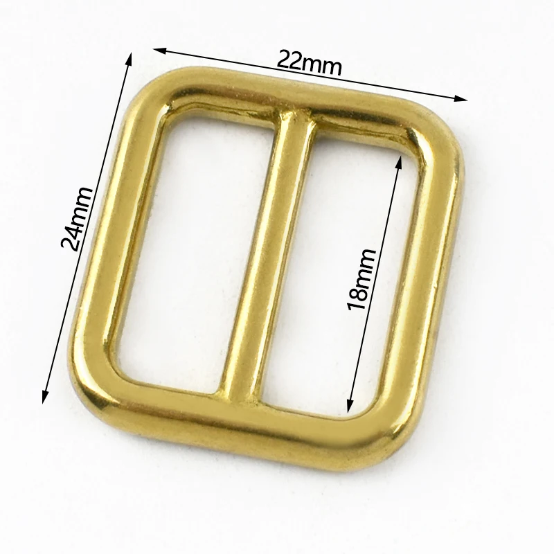 Set of 5 Solid Brass Adjustable Strap Buckles
