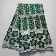 

High Quality African Nigerian Lace Fabric Wedding Party Gown Dress Swiss100% Cotton Fabric Swiss Voile Lace Fabric 5 Yards 1936