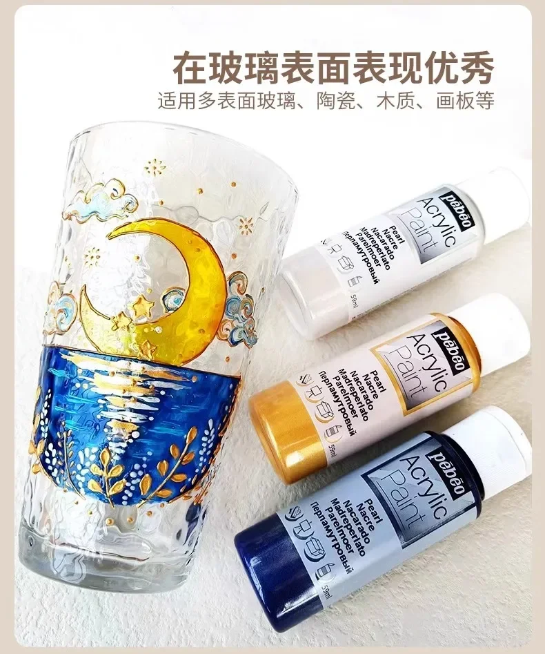PEBEO DECO Acrylfarbe 59 ml/Flasche, matte Farbe für Keramik, Wandmalerei, Kunststoff, Holz, Metall, Textilien – Detail 10