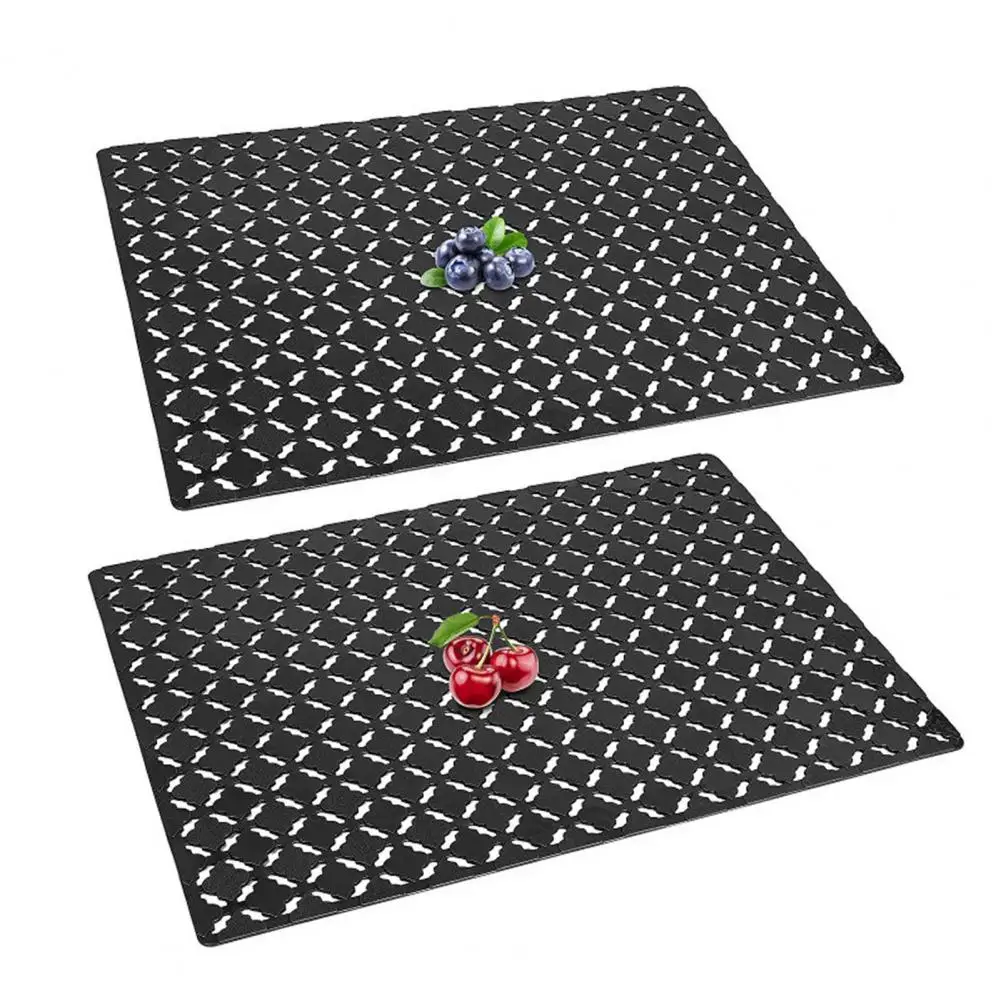 

2Pcs 30x40CM Kitchen Sink Mat PVC Hollow Rhombus Rectangle Cuttable Ceramic Stainless Steel Sink Protector Draining Pad