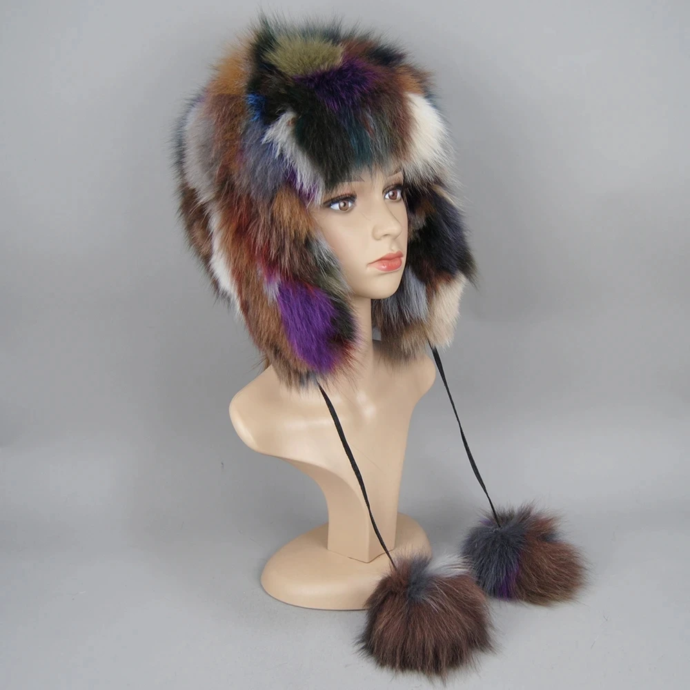 Winter Fur Hat Women For Real Fox Fur Russian