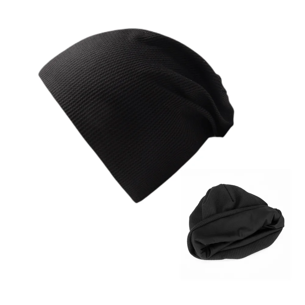 

3PCS New Fleece Inside Beanies Hats Unisex Big Head Circumference Knitted Hat Men Autumn Hip-hop Wool Skullies Bonnet Caps