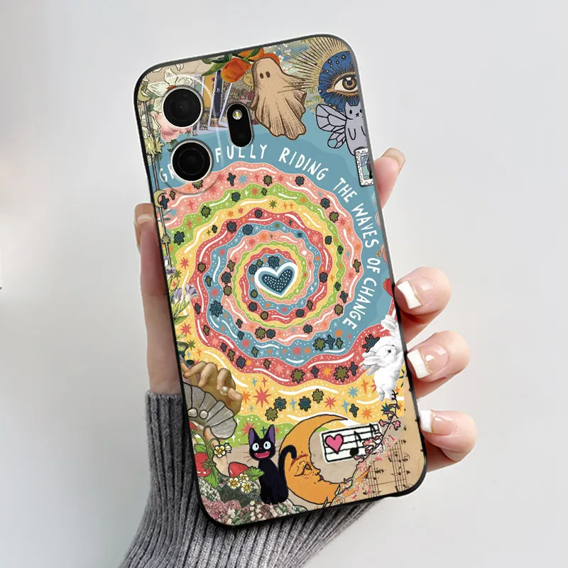 Aesthetic Cute Cat Cartoon Shockproof Silicone TPU Back Cover