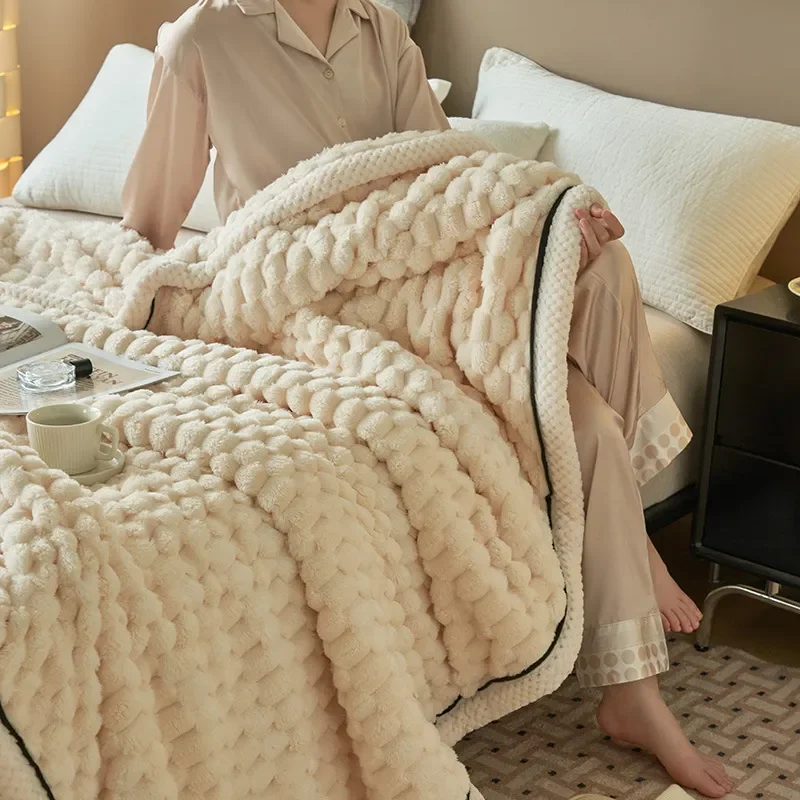 

Tuscan Imitation Fur Winter Warm Blanket Luxury Warmth High-end Blankets for Beds High-grade Comfortable Sofa Blanket for Throw