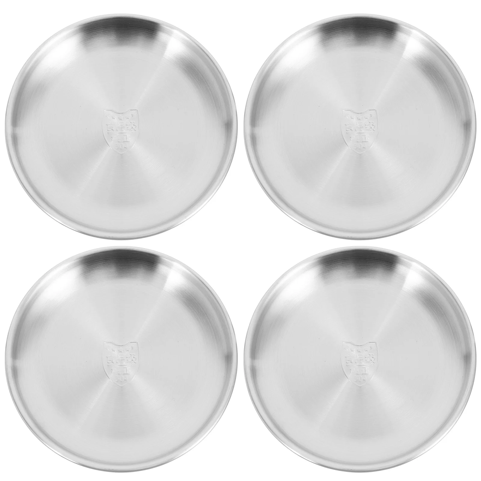4 Pcs Outdoor Plates Stainless Steel Tray Dinner Large Serving Reusable Safe Child