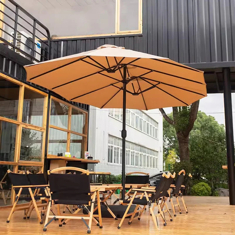 200x380cm rectangle 3 roofs iron Umbrella garden outdoor furniture sun umbrella patio parasol Cabana centre pole ( no base )
