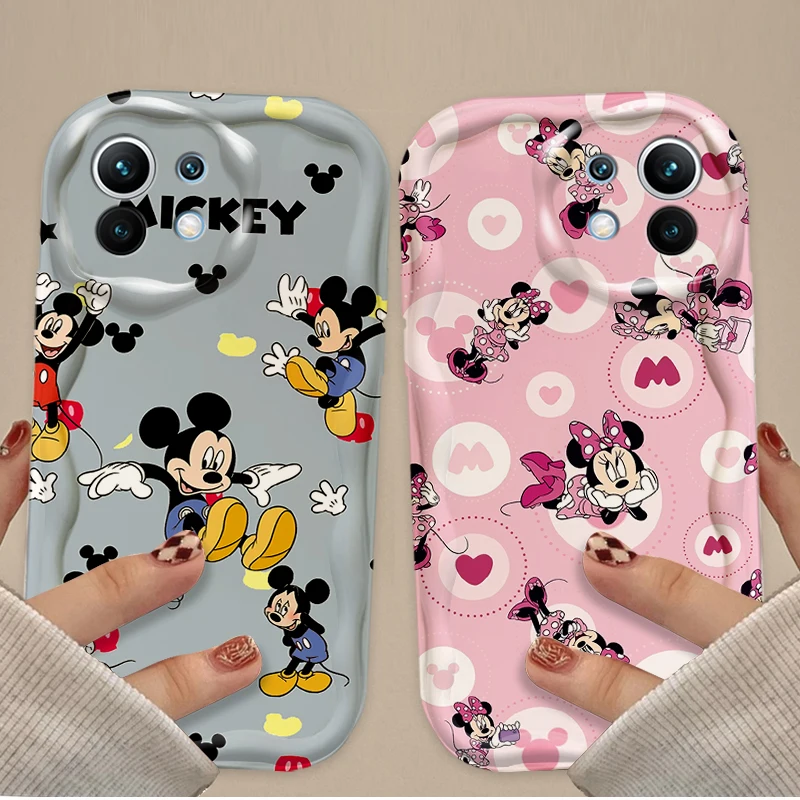 キッズ・ファミリー minmi Mickey Minnie Mouse Case For Xiaomi Poco X7 X6 X5 X3 F6 F5