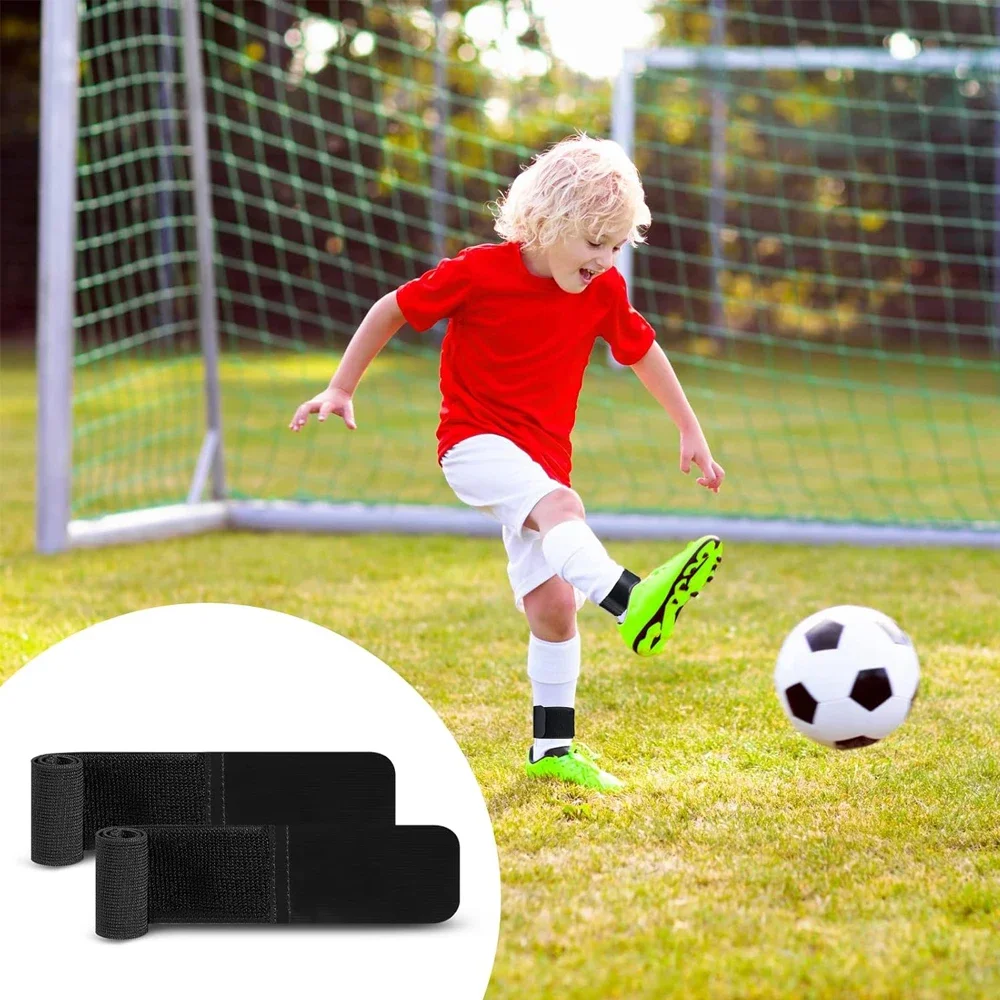 1Pair Adjustable Anti-Slip Soccer Shin Ankle Straps Football Sock Band Legging Shin Fixed Straps for Youth Kicking Ball Running