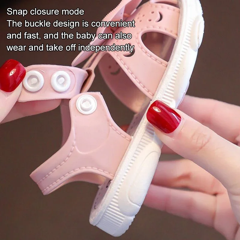 0-24M Baby Sandals Girls Summer Shoes Bowknot Hollow Out Non-Slip Soft Sole Sandals Toddler Beach Flat Shoes Slipper