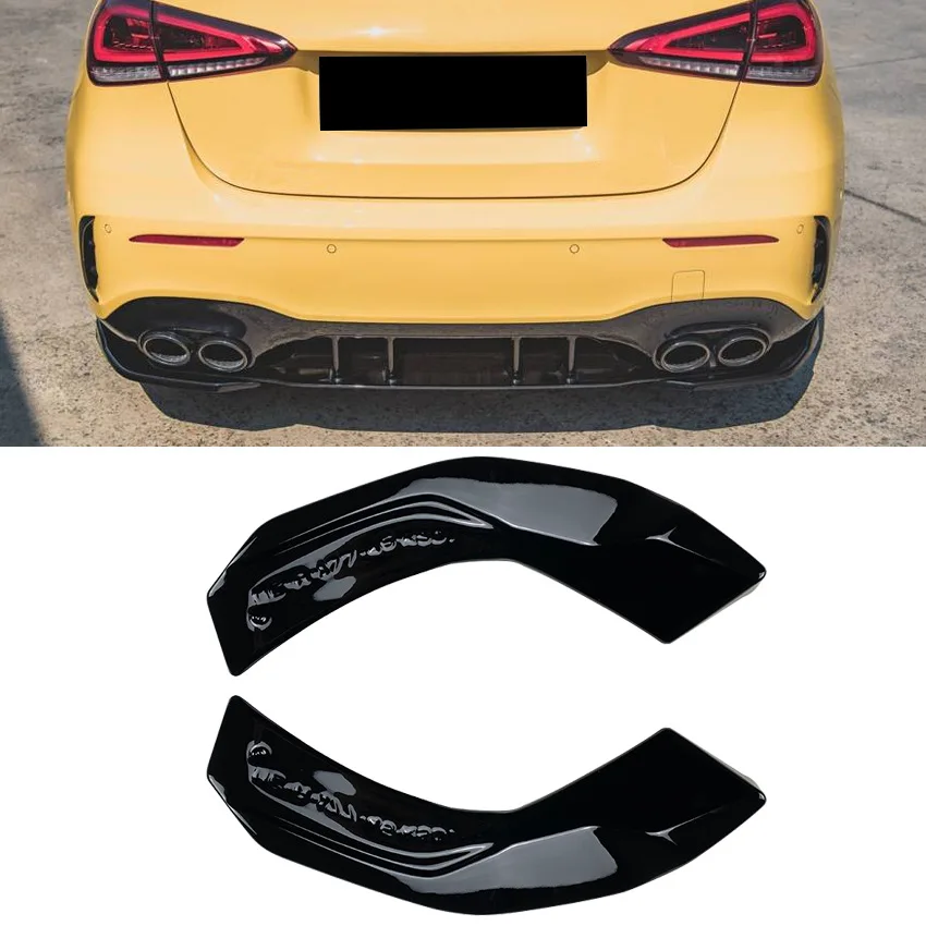 Diffuseur Et Protecteur De Pare-chocs Arrière Pour Mercedes Classe A A35/A45 S W177 (2019-2021) - Noir Carbone, 2 Pièces