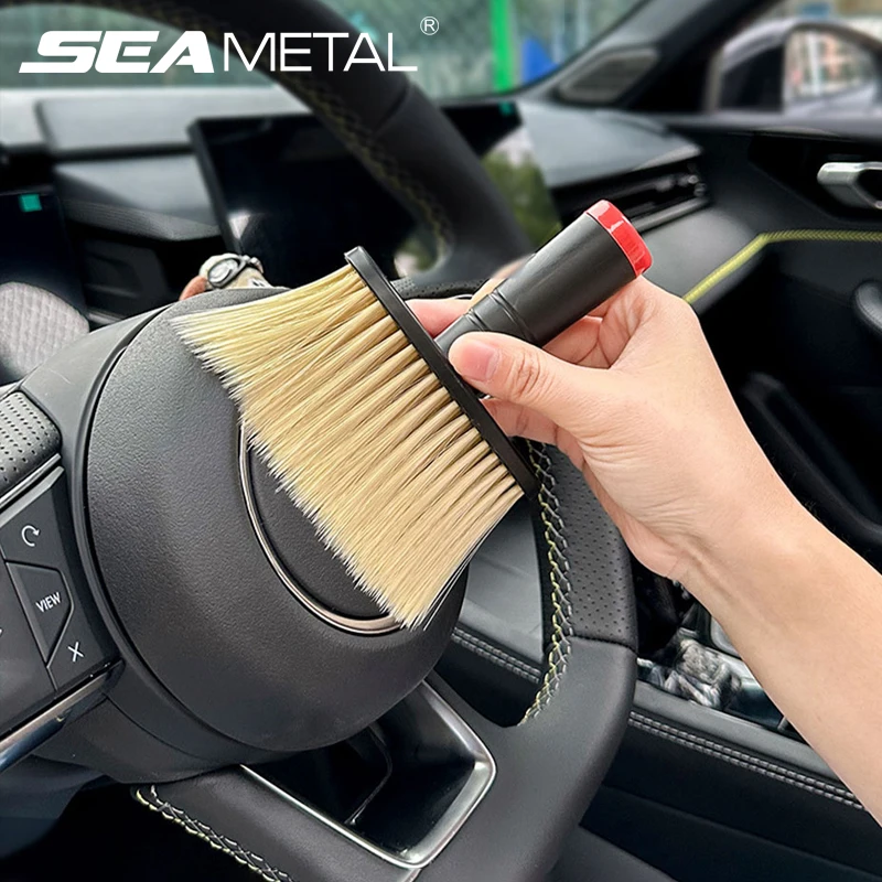 Car Cleaning Brush Multifunctional Soft Bristles Auto Air Outlet Gaps Dust Removal Interior Duster Tool