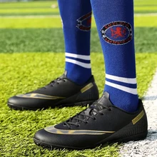 

Kids Soccer Cleats Shoes Aldult Mens Breathable Soft Spikes TF Sneakers Outdoor Traing Football Turf Soccer Shoes Unisex Zapatos