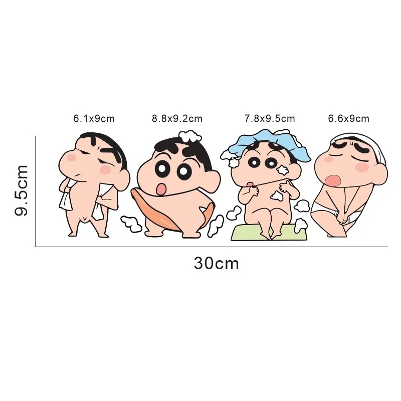 thumbnail image 1 of Pegatinas impermeables de dibujos animados de Anime Crayon Shin Chan para coche y motocicleta, pegatinas de baño Kawaii, pegatinas decorativas para azulejos, 1 of 5