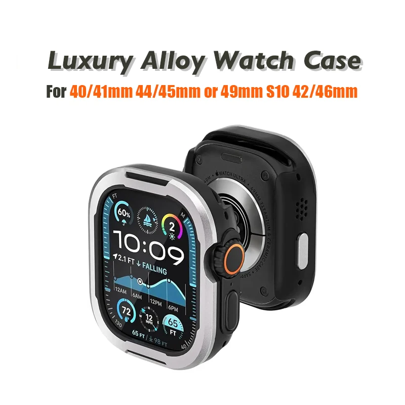 Sleek Dual-Layer Metal & TPU Apple Watch Protector Case