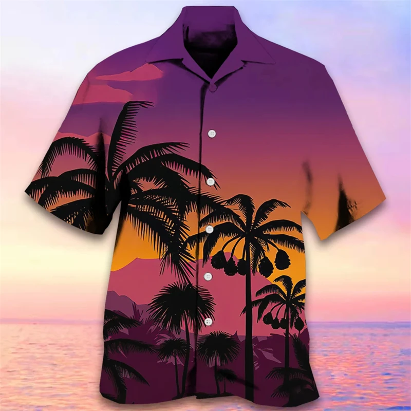 thumbnail image 1 of Camisas hawaianas para hombre, estampado tribal de árbol de coco en 3D, ropa para hombre, ropa deportiva holgada de gran tamaño, camisa de manga corta de diseñador callejero, 1 of 5