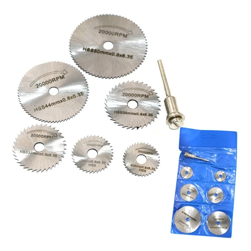 6pcs Mini Circular Saw Blade Electric Grinding Cutting Disc Rotary Tool for Dremel Metal Cutter Power Tool Wood Cutting Discs