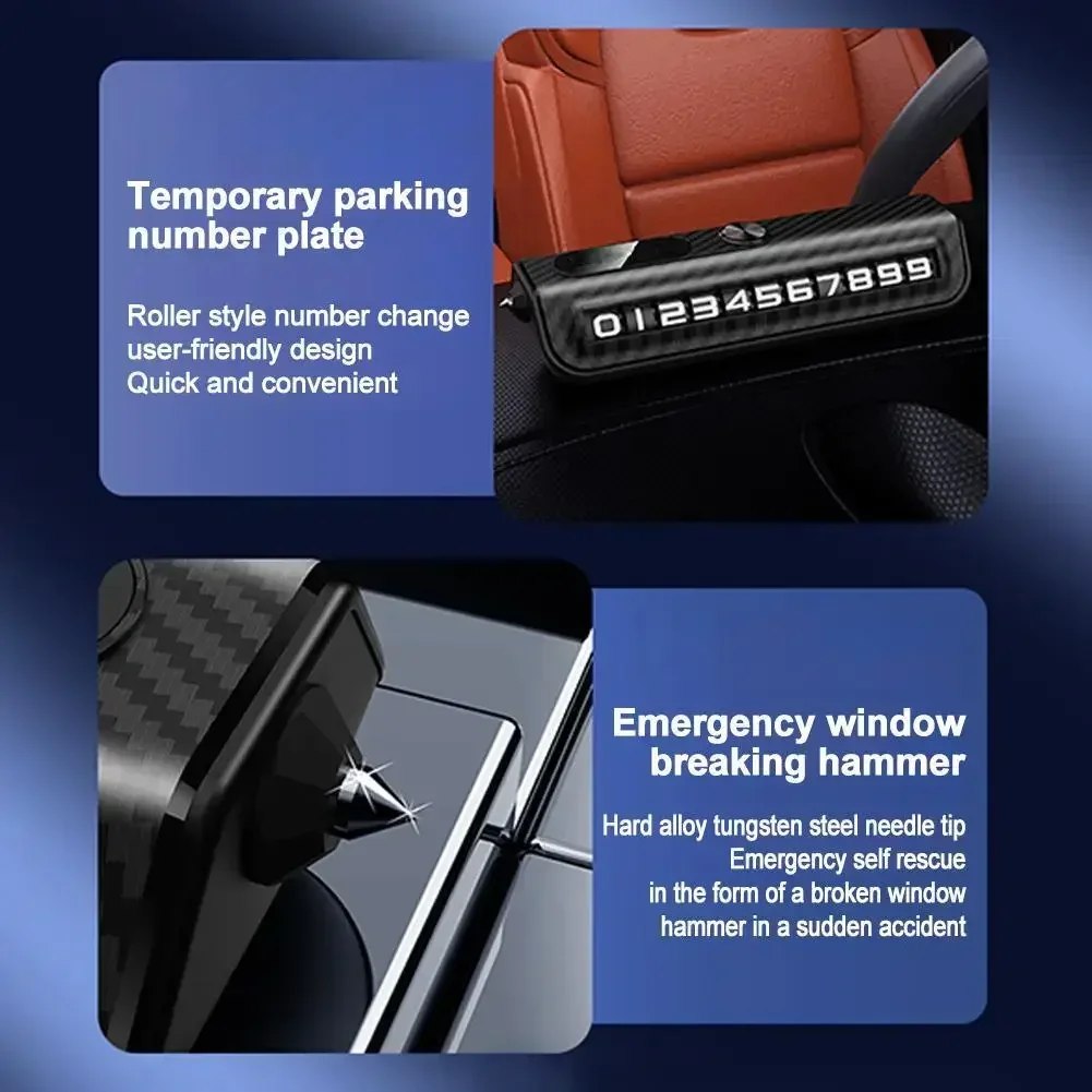 Metal Temporary Car Parking Number Plate with Window Breaking Hammer