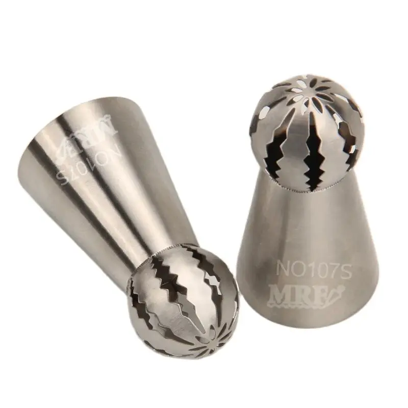 

Free Shipping Stainless Steel 18/8 Russian Ball Flower Piping Nozzles Seamless Welding Icing Twist Tips #NO107S
