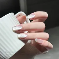 1pc 10ml Holographic Glitter Mirror Porcelain White Cat Eye Gel Polish Magnetic Galactic Effect Gel Nail Polish Soak Off UV LED 4