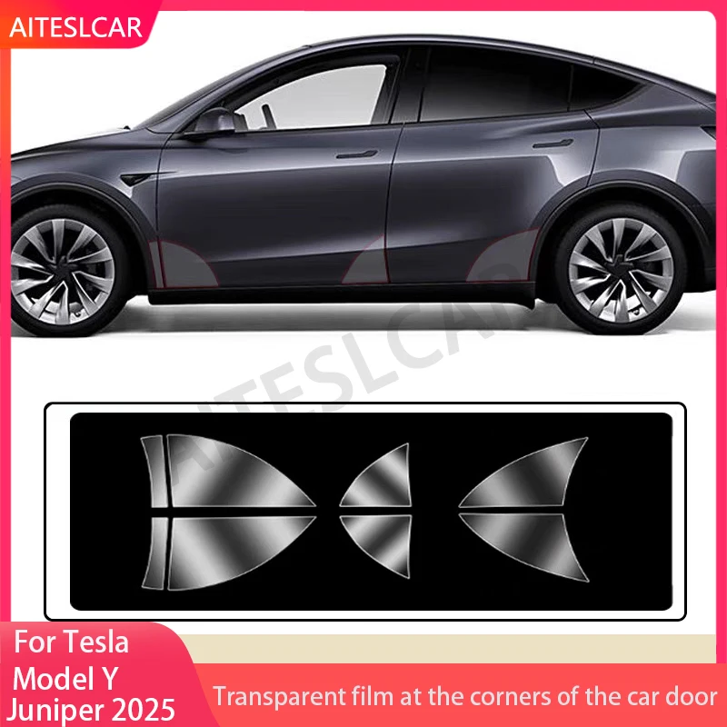 Film de Protection triangulaire pour porte de voiture, Protection de peinture, pour Tesla modèle 3 Highland modèle Y Juniper 2025, autocollant de rénovation Transparent en TPU