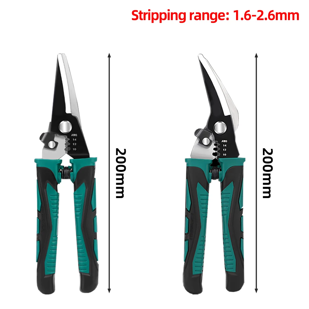 Multifunctional Metal Sheet Cutting Scissor Electrician Cable Stripper Industrial Professional Hand Tool 6