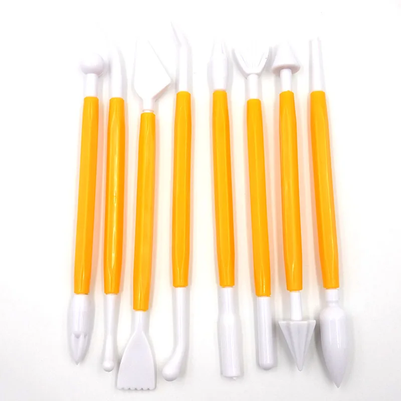 8pcs/set Double Heads Pottery Clay Sculpture Carving Tools Plastic Ceramic Polymer Playdough artistic Arts Craft Handmade Tool