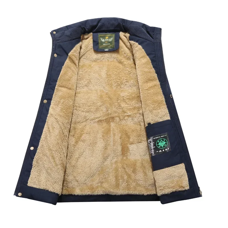 Description Picture 5 of itemMen's Sleeveless Coat 2024 Fur Fashion Plus Size Male Warm Waistcoat Fleece Vest Men Brand Clothing Winter Vest Jackets