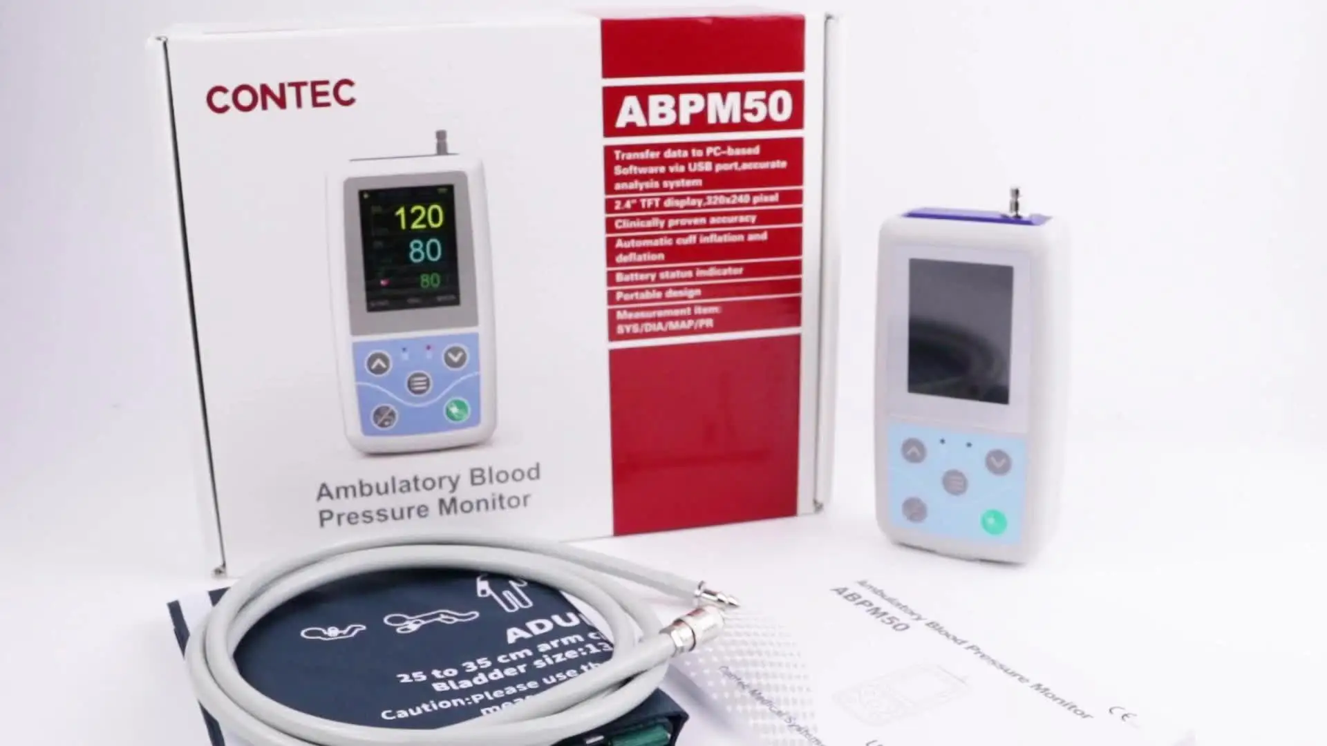 Монитор артериального давления Contec ABPM50 24-часовой держатель NIBP мониторинг SPO2 и