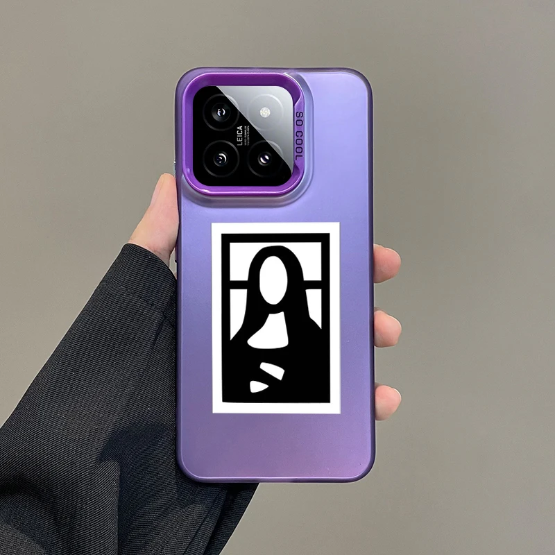 Artistic Silver IMD Phone Case with David & Mona Lisa Design