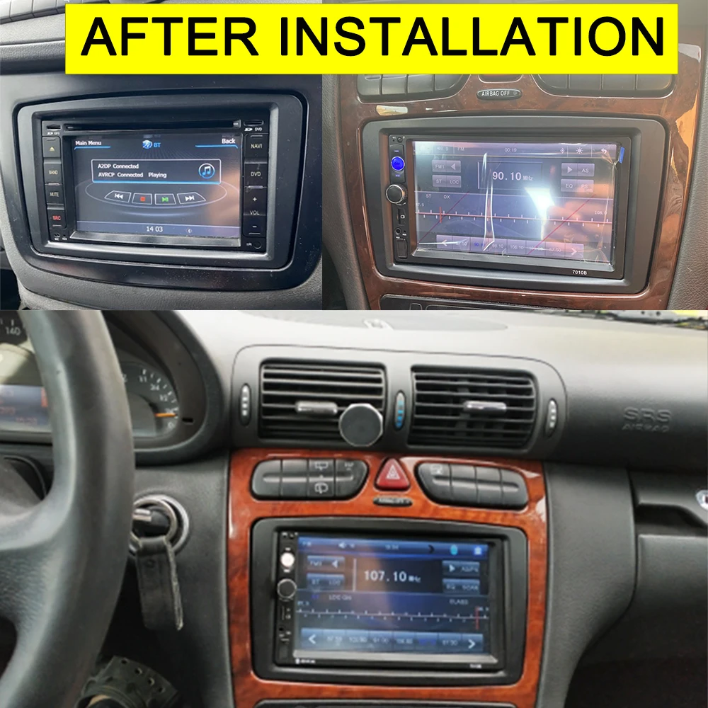 C-klasse (W203)   2 Din ׷ г Fascia Black Color Radio Refitting Dash  ġ Ʈ ŰƮ ̽