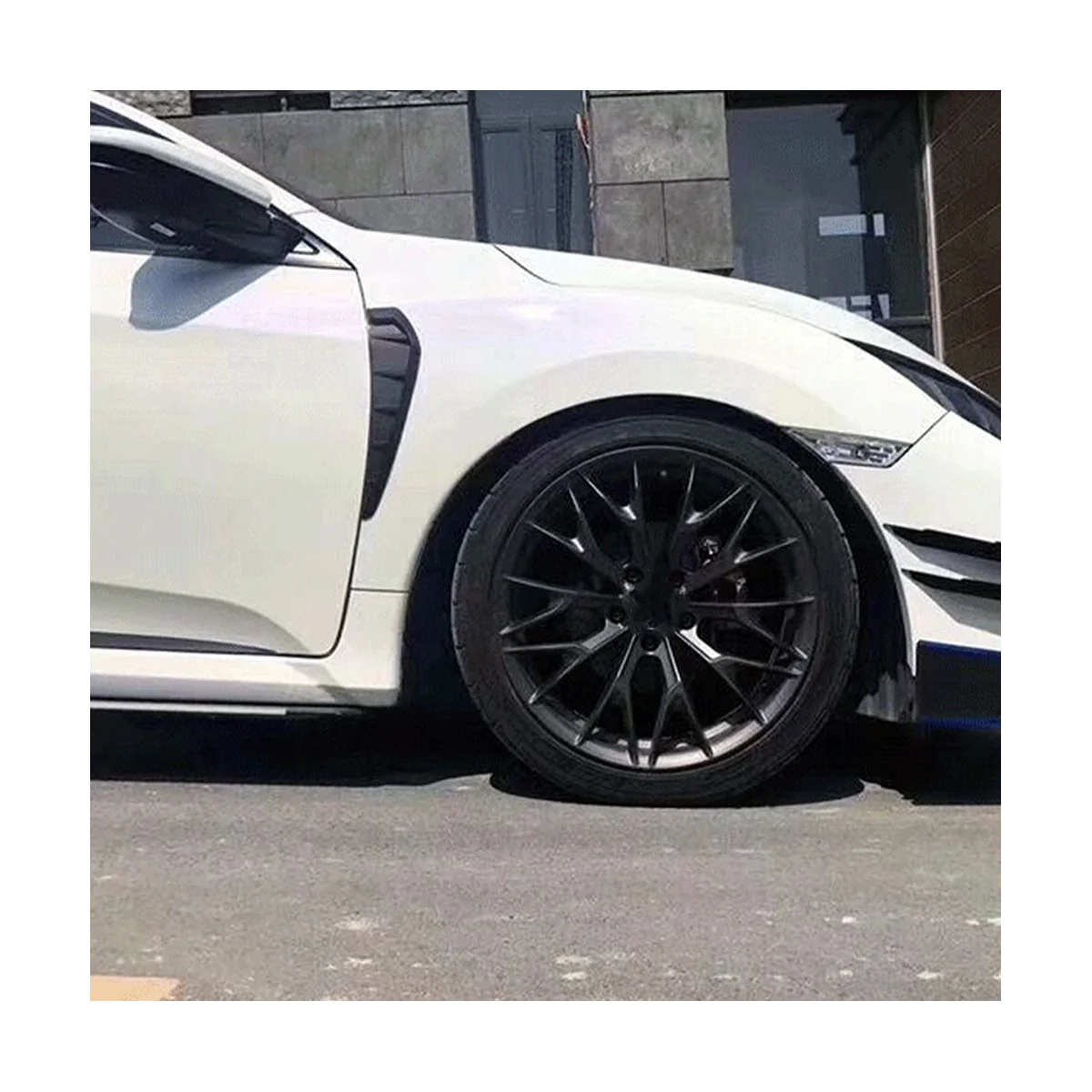 

Автомобильный Черный передний бампер губа плавник сплиттер спойлер утка наклейка для 10-го типа-R