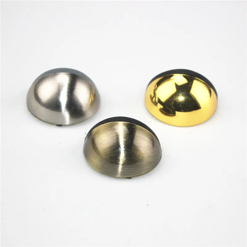 Door Stopper 1PCS 43mm Zinc alloy Casting Floor-mounted APS Satin Chrome Half Moon Wood Holder Hardware