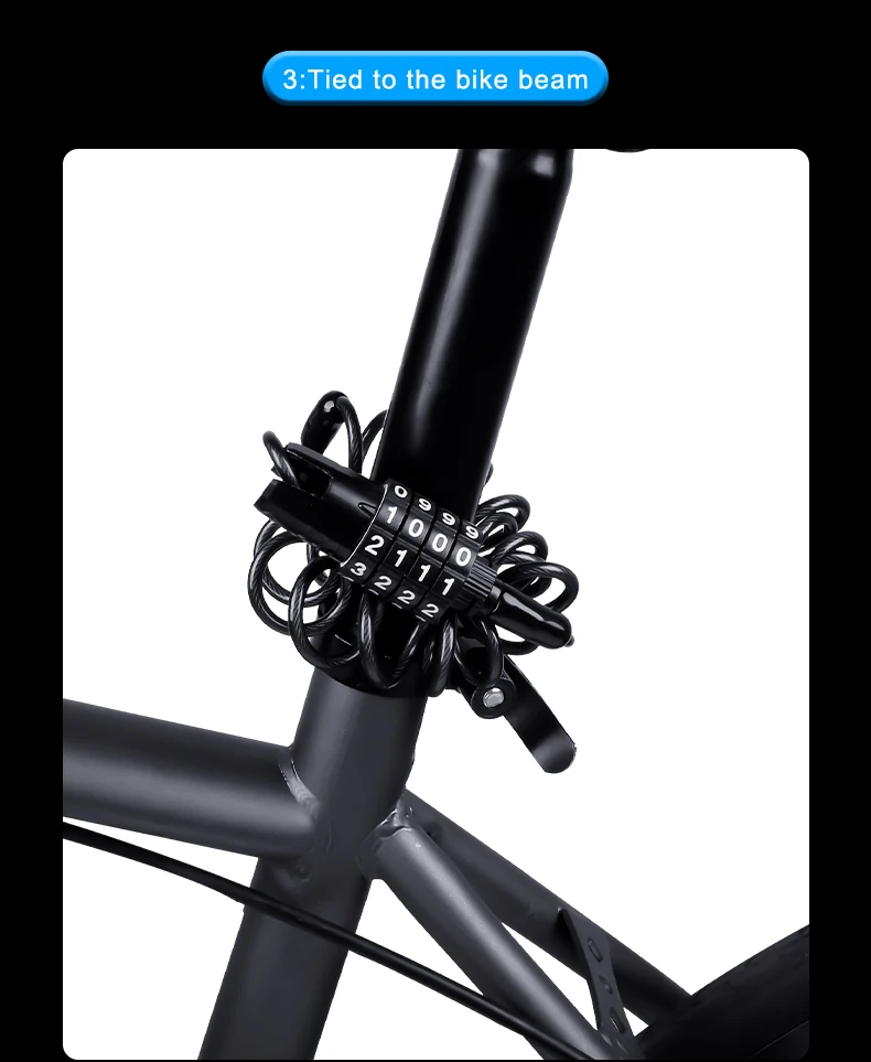 XTiger Bike Lock Cable Chain High Security Bike Password 4 Digit