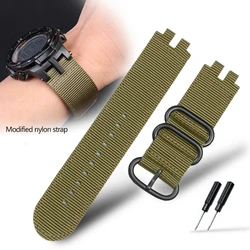 Durable Nylon Waterproof Outdoor Sports Watch Strap Bracelet (Army green - black)