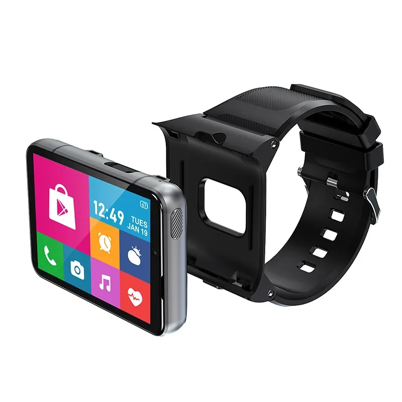 UNIWA DM200 4G LTE Watch Phone 4GB RAM+64GB ROM Android 9 Smart Watch With SIM 5MP+13MP 2.88" Big Touch Screen Heart Rate Sensor 4
