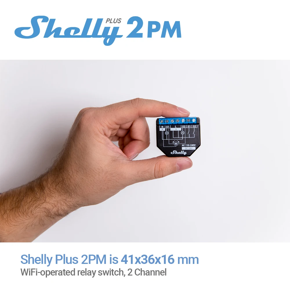 Shelly Plus 2PM Smart Home WiFi Relay 2 Channel With Power Metering Roller  Control Monitoring Percentage Roller Shutters Blind