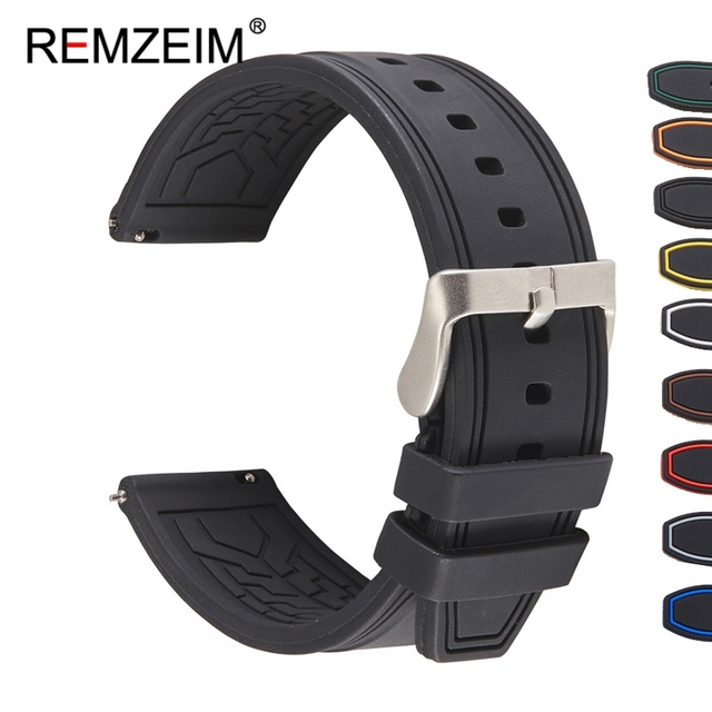 Release Rubber Watch Strap Sport Silicone Watch Band 20mm 22mm For Huawei Samsung Garmin Watch Replacement Watchband