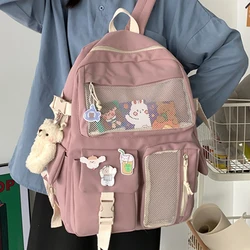 Kawaii Nylon Women Backpack Fashion Waterproof Rucksack Teen Girls Schoolbag Cute Student Bookbag Korean style trendy Mochila
