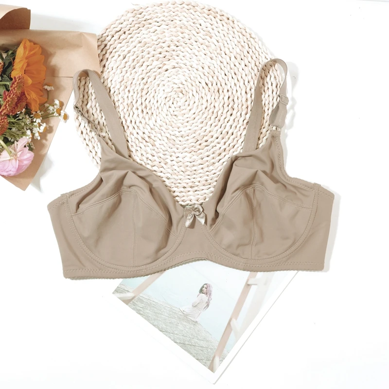 Beauwear Women Comfort Bras V-neck Full Coverage No Padding Underwire Minimizer Bra D E Cup Unline Plus Size Bh 36-48