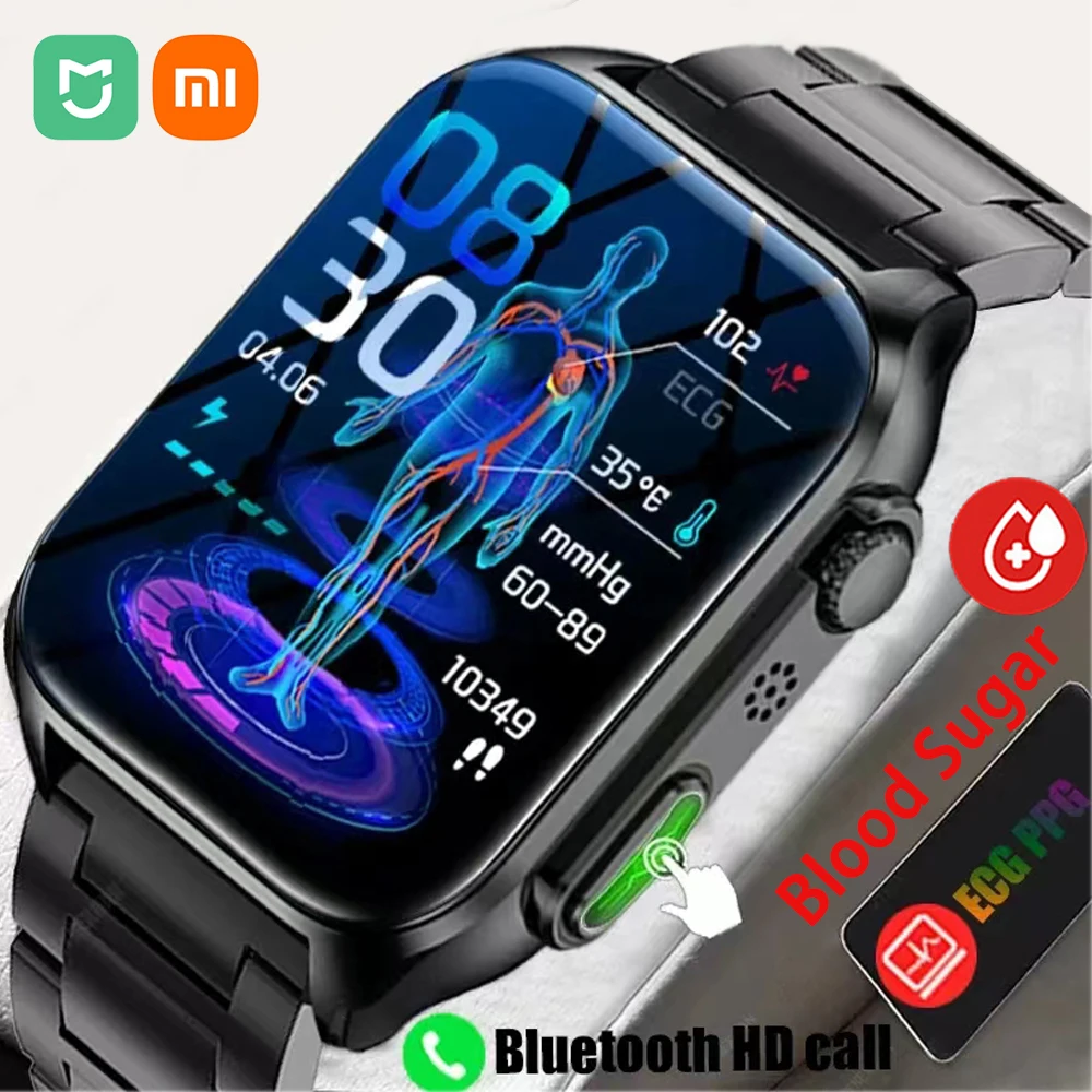 

Xiaomi mijia 2023 Blood Glucose Smartwatch Men ECG+PPG Heart Rate Health Monitor Blood Pressure Bluetooth Answer Call watch