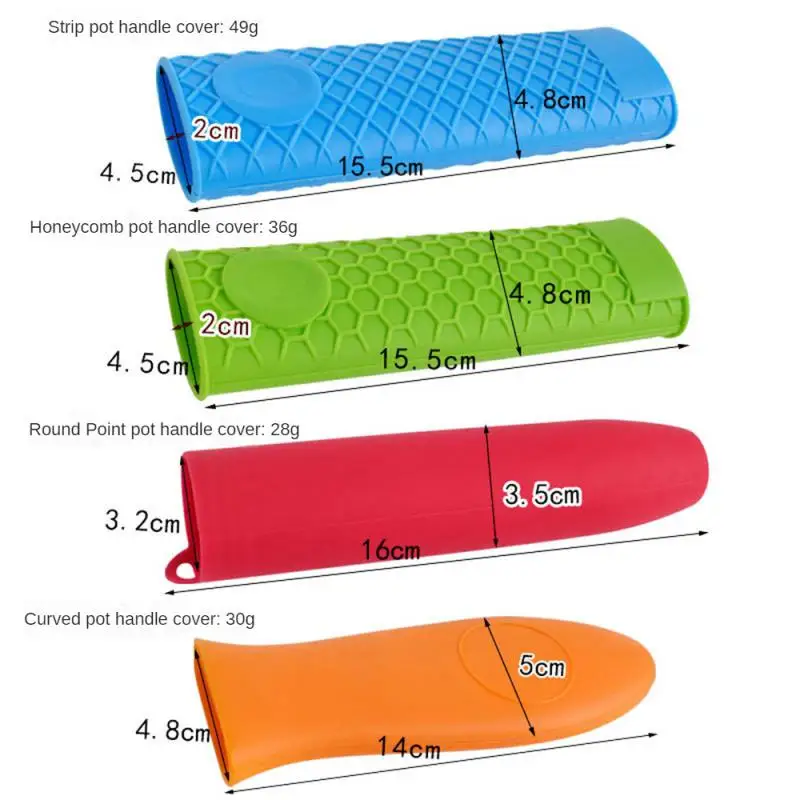 1 Pc Silicone Pot Pan Handle Saucepan Holder Sleeve Non-slip Cover Grip Cookware Parts Unique Kitchen Tools pot handle cover pot handle holder