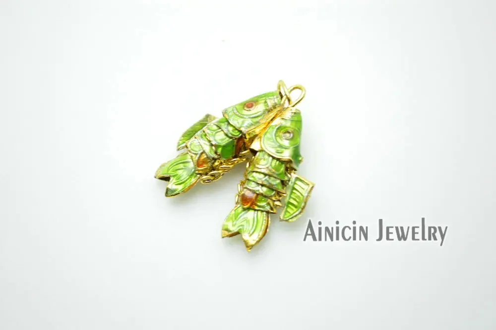 6pcs High Quality Multi Color 25x25mm Cloisonne Enamel Double Fish Pendants For Earrings & Necklace Pendant Making Findings 4