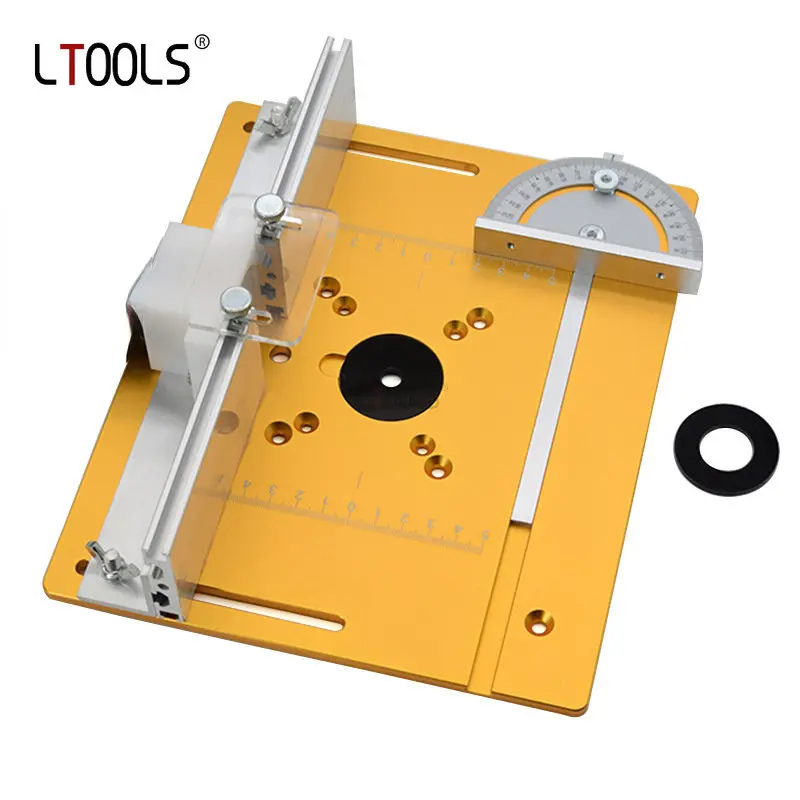 Aluminum Router Table Insert Plate W/miter Gauge For Woodworking