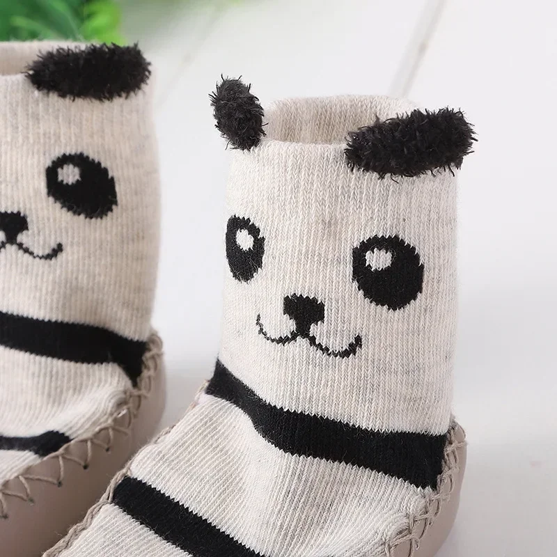 Spring Autumn Baby Cute Cartoon Animal Floor Socks Cotton Warm Shoes with Rubber Anti Slip Sole for Infant Girls Boys Slipper