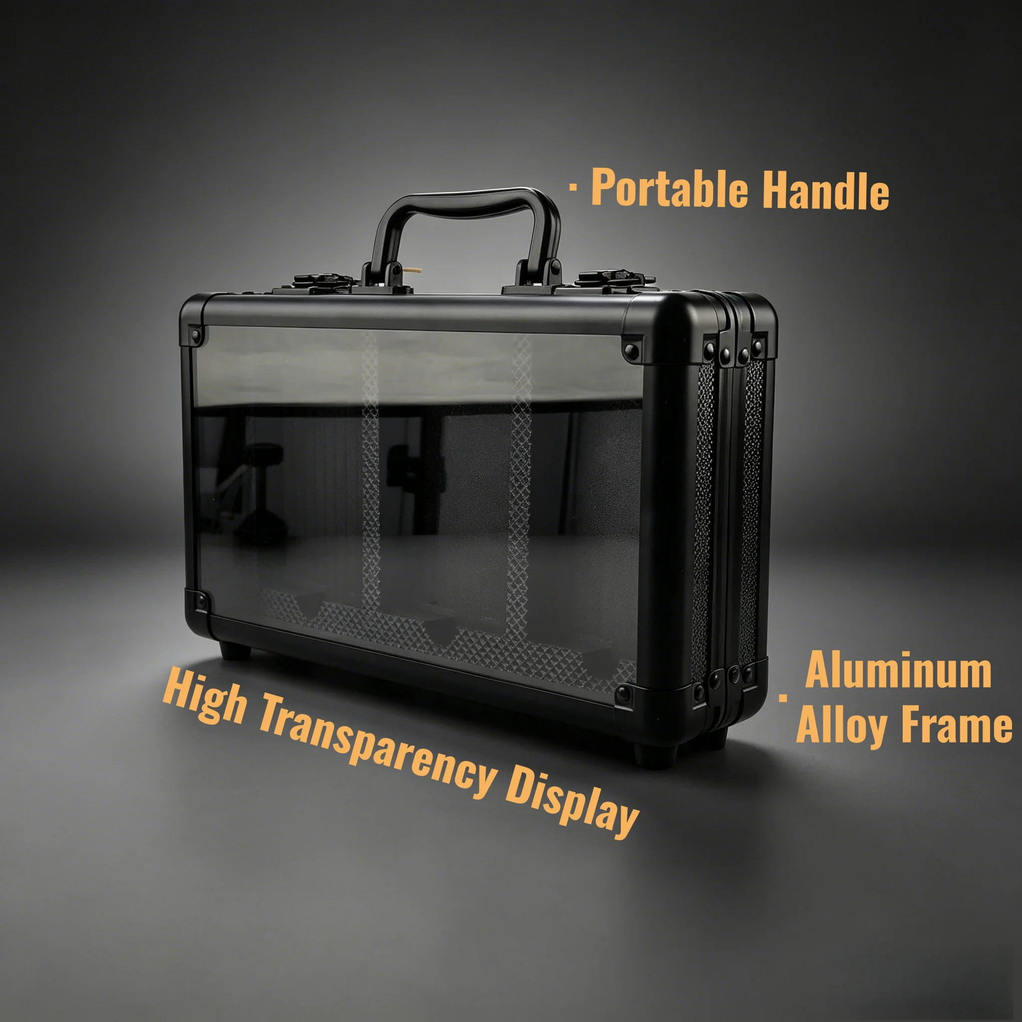 Aluminum Alloy Graded Card Display Box with Clear Top and Magnetic Holder