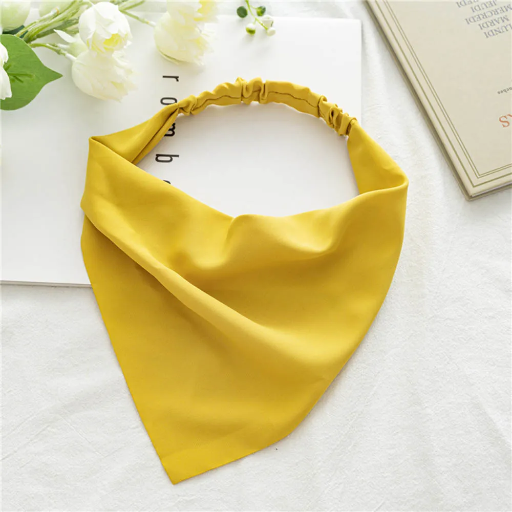 

Headbands Vintage Elastic Candy Color Hair Accessories Headwrap Triangle Hair Scarf Turban Bandana